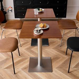 Mesa Cuadrada de Madera Estilo Coreano Vintage, Tablero de Abedul para Cafetería, Tiendas de Té con Leche, Postres y Sopas Dulces, Combinación con Sillas - Product Image 2