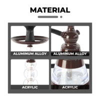 Kit Chicha Complet Personnalisé avec Logo, Boîte Cadeau, Narguilé Portable en Acrylique et Alliage d'Aluminium pour Bar et Fêtes