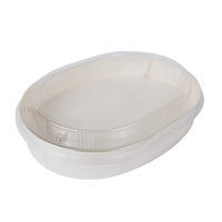 Boîte d'emballage jetable pour la restauration à emporter, boîte de service ovale en bois pour riz, soupe, spaghetti, salade, nouilles, boîte à déjeuner bento à emporter