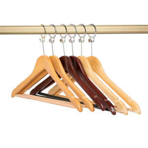 Cintres de sécurité <span class=keywords><strong>antivol</strong></span> en bois massif pour hôtel, finition laquée, avec anneau de verrouillage <span class=keywords><strong>antivol</strong></span> en métal, à un seul niveau - Product Image 6