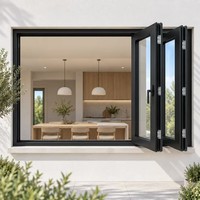 Ventes directes du fabricant, fenêtres et portes pliantes en aluminium moderne, portes coulissantes et pliantes sur mesure