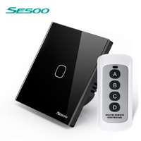 Automação wifi rf interruptor de luz controlado por telefone de casa inteligente Interruptor de luz de tela sensível ao toque