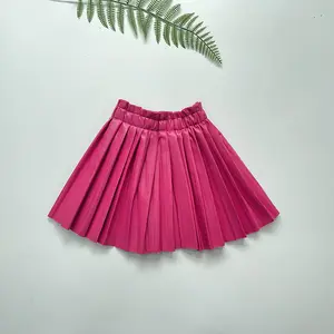 Nouvelle collection été 2023 jupe en cuir pour filles, style collégien, rose, boutique, vêtements pour enfants