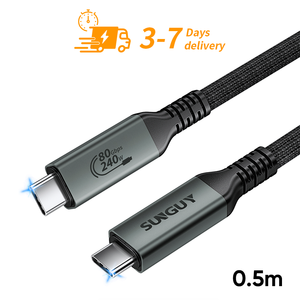 พร้อมจัดส่ง SUNGUY สายชาร์จและส่งข้อมูล USB C 240W 5A 0.5ม. สายชาร์จเร็วสำหรับโทรศัพท์มือถือ แล็ปท็อป พาวเวอร์แบงค์ - Product Image 1