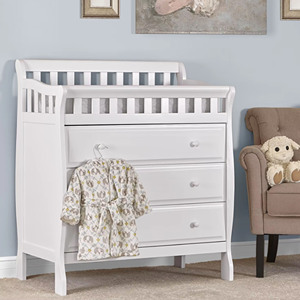 Cambiador de Bebé Moderno de Madera con 3 Cajones y Almacenamiento, Mueble de Dormitorio Inteligente y Elegante - Product Image 3