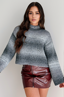Vente en gros sur mesure Pull rayé en laine à col haut Pull ample et décontracté en tricot Pull chaud d'hiver