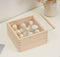 Benutzer definierte unvollendete natürliche Kiefer Paulo wnia Holz Geschenk boxen Holz verpackungs box mit Schieber Transparenter Acrylglas deckel