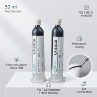 Échantillon gratuit 30 ml – Colle thermofusible noire PUR de qualité électronique pour le collage de cadres d'écouteurs TWS, adhésif d'étanchéité imperméable, petit format