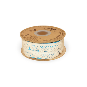 Strisce di pizzo Ilan 1,5 cm x 11 m colore crema per artigianato e cucito - Product Image 1
