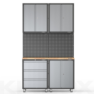 Kinbox 7 Pieces Metal Garage <b>Storage</b> and <b>Workshop</b> Cabinet System 20CM7 Garage <b>Storage</b> System - Product Image 3