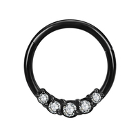 Anneau de nez en acier inoxydable 316L plaqué or PVD, serti de 5 zircons blancs, piercing corporel, bijoux de superstar personnalisés