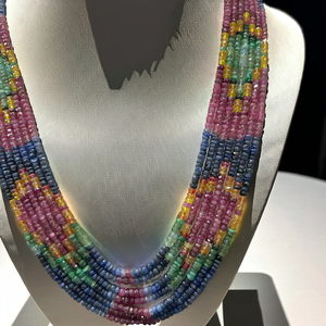 Collar de Piedras Preciosas de Zafiro Natural AAA, Cuentas Facetadas Redondas de 3-4 mm, Estilo Vintage, Joyería de 7 Hilos para Aniversario - Product Image 2