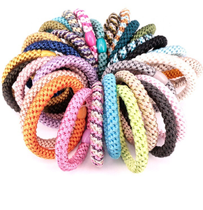 97 colores disponibles al por mayor logotipo personalizado niñas fuerte estiramiento accesorios para el cabello bandas elásticas señoras nailon lazos para el cabello - Product Image 1