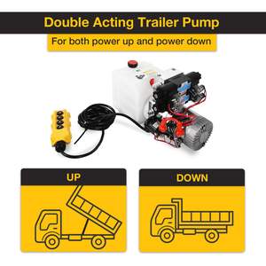 Unité d'énergie hydraulique 4.5 Quart 12V DC Pompe de remorque électrique à double effet Double solénoïde DB Catégorie de produit Pompes hydrauliques - Product Image 6