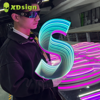 Lettres en relief 3D personnalisées Infinity Abyss, en acrylique transparent, étanches, contrôlées par Bluetooth, pour les magasins, les bars et les camions de nourriture en extérieur