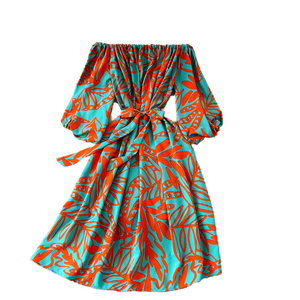 Vestido Midi Casual de Verano Estilo Boho con Cuello Redondo para Mujer, Tejido Sostenible, Transpirable y Estampado - Product Image 1