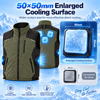 TAJARLY Gilet de refroidissement Peltier 5V 3A avec grande plaque SUS304 de 5x5cm et double ventilateur, vêtement de travail industriel d'été, protection contre les coups de chaleur
