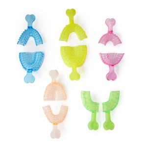 Bandeja de impresión dental azul de plástico desechable para implantes, con orificios, doble arco, para impresiones sin distorsión, diferentes tamaños - Product Image 1