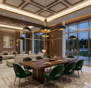 High End Mid Century Modern Multi Arm Dome Chandelier Luxury <b>Space</b> Age Pendant <b>Light</b> Fixture For Living Room Dining Area - Product Image 3