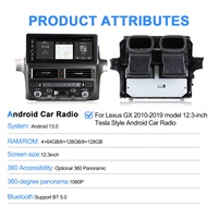 Navihua Nouveau 12,3 pouces pour Lexus GX GX460 2010-2019 Autoradio Android GPS Navigation Multimédia Carplay Auto Stéréo Lecteur DSP