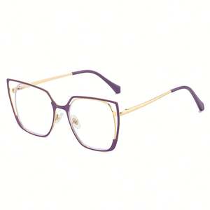 Gafas de Sol Cuadradas con Marco Grande de Metal, Diseño Personalizado con Logotipo, Moda 2025, Coloridas, Estilo Ojo de Gato, Anti Luz Azul, para Mujer - Product Image 5