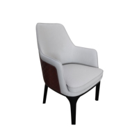 Chaise de salle à manger contemporaine de luxe haut de gamme pour villa, appartement, cuisine, hôtel, café, restaurant, en cuir PU et structure en bois