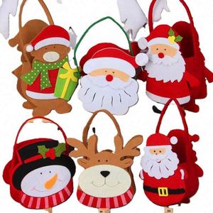 Bolsas de Regalo Navideñas de Fieltro de Nuevo Diseño para Fiestas Navideñas, Bolsa de Fieltro para Dulces con Asas para Adornos Navideños - Product Image 1