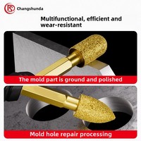 Changshunda diamant tête de meulage fonte pierre foret 6.5mm poignée hexagonale carbure rotation fichier brasage pratique Gadget 50mm