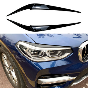 Bmw Headlight Brows Piano Black Carbon Fiber Texture ABS Trim For X3 X4 G01 G02 2018+ Car Exterior Modification - Product Image 1