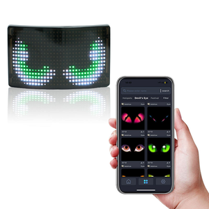 ไฟเตือนหมวกกันน็อคมอเตอร์ไซค์ LED สำหรับขับขี่กลางคืน DIY จอแสดงผล RGB LED สำหรับหมวกจักรยาน ไฟท้าย ควบคุมผ่านแอพ จอ LED แบบตั้งโปรแกรมได้ - Product Image 2