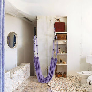 Hamac de <span class=keywords><strong>yoga</strong></span> <span class=keywords><strong>aérien</strong></span> pour femmes - <span class=keywords><strong>Matériel</strong></span> en coton, design portable pour la flexibilité de la porte, étirements, assistance pour les flexions arrière - Product Image 5