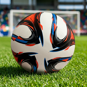 Ballon de football d'entraînement JNA Group blanc, noir, orange, bleu, taille 5, léger et durable - Product Image 5