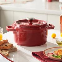Bright Houseware – Ensemble de casseroles et faitouts en fonte émaillée avec couvercle, grand modèle, style nordique, pour une cuisson unique