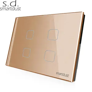 Smartdust Home 4 Gang Tuya Zigbee 3.0 Smart Home Switch No Neutral Capacitor Google Home <strong>Alexa</strong> <strong>Remote</strong> US Light Touch Wall Switch - Product Image 1