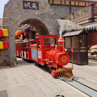 Manèges de parc d'attractions personnalisés Zhengzhou : Train électrique sur rails pour enfants, locomotive à vapeur sur rails pour enfants