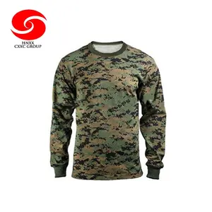 Camiseta de camuflagem personalizada, manga longa