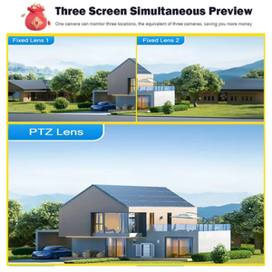 كاميرا شمسية V380Pro 12MP 10X Zoom 4G Sim ثلاثية العدسات في الهواء الطلق IP PTZ AI تتبع CCTV بطارية طويلة جدًا في وضع الاستعداد - Product Image 2