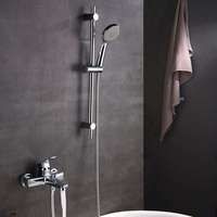 Robinet de bain à double fonction en céramique poli chromé, style européen, pour usage hôtelier