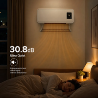 Cheminée électrique murale 2000W avec flamme LED, télécommande, panneau tactile et porte-serviettes