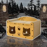 Maison à gratter pour chat en carton ondulé vertical, résistante à l'usure, faible production de poussière, toutes saisons, pour intérieur, tapis à gratter pour chatons