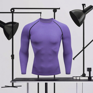 T-shirt de compression à manches longues pour hommes adultes Vispeed, idéal pour le kickboxing, le taekwondo, la boxe, l'entraînement, séchage rapide, vêtements de sport pour la salle de sport, personnalisable - Product Image 2