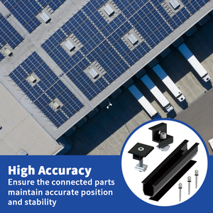 Алюминиевые черные анодированные мини-рельсы U-образной формы 200/250/300/400 мм для установки солнечных панелей на трапециевидные металлические крыши - Product Image 5