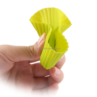 Manjia moules à muffins multicolores en Silicone antiadhésifs, faciles à nettoyer, sans BPA, doublures de Cupcake, réutilisables, cuisson en Silicone