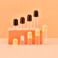 Vente en gros de flacons à bille en verre transparent pour huiles essentielles et parfums, mignons, de 1 ml, 2 ml, 3 ml, 5 ml, avec couvercle en bois grainé