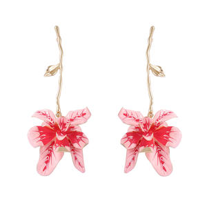 Fashion Alloy <b>Earrings</b> Flower Decoration Pendant Holiday Style <b>Long</b> Women's <b>Earrings</b> - Product Image 3