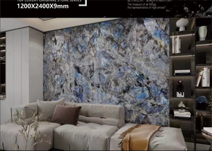 ท็อปโต๊ะหินแซฟไฟร์สีฟ้า12/20มม. ดีไซน์หลอดเลือดดำแบบผสมทันสมัย - Product Image 6