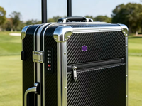 Valise à roulettes en aluminium avec serrure TSA intégrée, bagage léger pour les vacances, roues universelles, vente en gros de bagages
