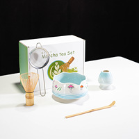 Boîte en porcelaine avec logo personnalisé, design zen asiatique, ensemble de thé matcha écologique avec infuseur pour boire du thé