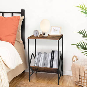 Support de tourne-disque de support de stockage de <span class=keywords><strong>CD</strong></span> de petite table latérale avec le stockage d'album - Product Image 6