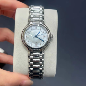 Élégant et classique, index des heures sertis de diamants, mouvement à quartz précis en acier inoxydable, affichage de la date, cadran multicolore - Product Image 2